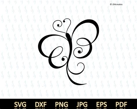 Butterfly Heart Svg Pretty Butterfly Svg Butterfly Svg Etsy