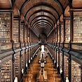 The library belonging to Trinity College at the University of Dublin ...