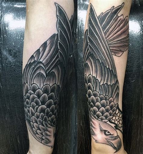 Magnificent Black And White Eagle Tattoo On Arm Tattooimagesbiz