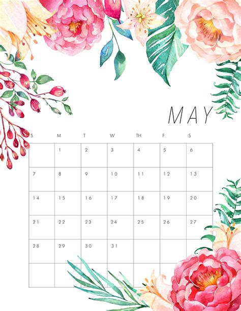 Free Printable 2017 Floral Calendar The Cottage Market
