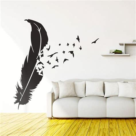 New Feather Wall Sticker For Living Room 1pc Removable Diy Feather