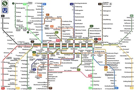 München Podzemne železnice Map Zemljevid Podzemne železnice München
