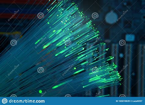 Lamp With Optical Fibers Colorful Abstract Background Stock Image