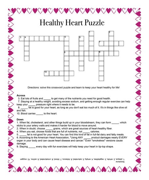 Healthy Heart Puzzle Food And Health Communications Heart Month