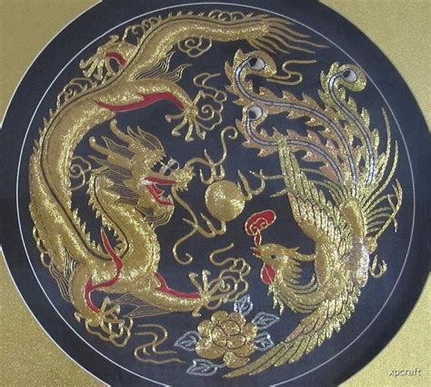 Chinese Dragon And Phoenix Hand Embroidery Painting By Xpcraft
