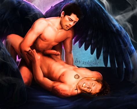 Rule 34 Angel Wings Artist Signature Black Wings Castiel Castiel Supernatural Dean