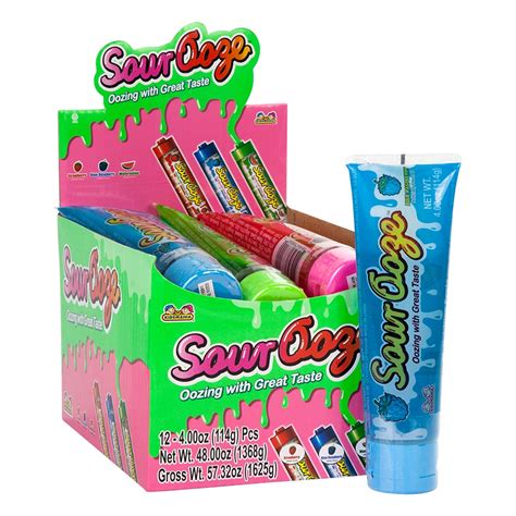 Sour Ooze Tube Squeeze Candy 4 Ounces 12 Count Mad Al Candy