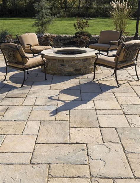 Running bond large grey square brick patio. 2014 Brick Paver Patio Ideas - pictures, photos, images ...