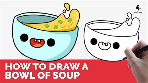 How To Draw A Bowl Of Soup Easy Youtube