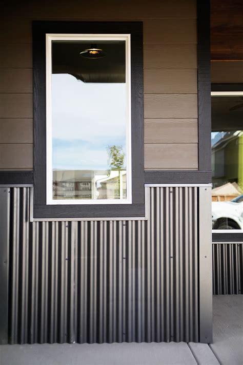 Corrugated Metal Wainscot By Bridger Steel Metal Buildings House Exterior House Siding
