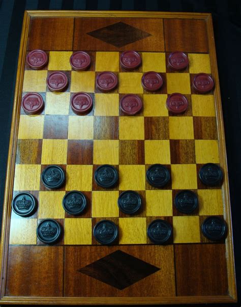 Vintage Wooden Inlaid Checker Board From Larsons On Ruby Lane