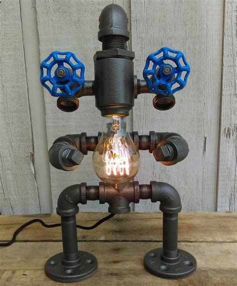 Beard Steampunk Robot Lamp Pipe Lamp Man By Silversawdesigns