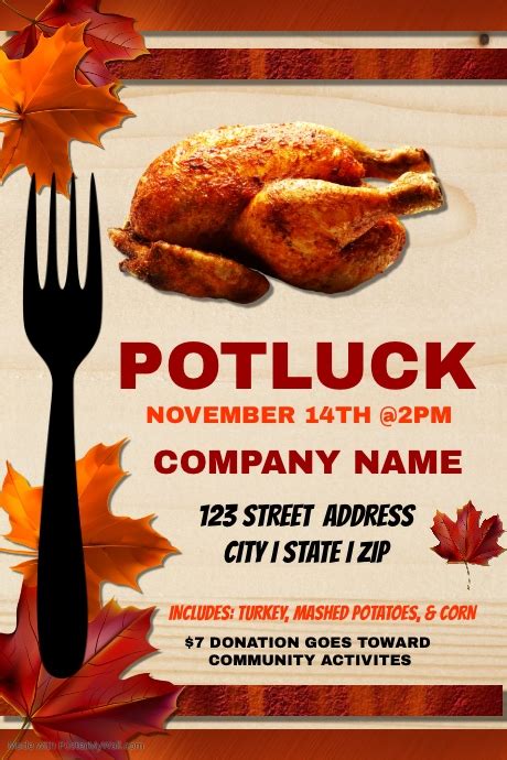 Your menu is not just about presenting the food and drink; Potluck Template | PosterMyWall