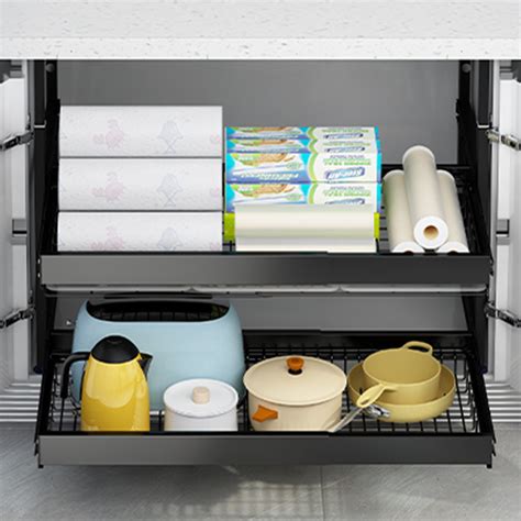 Rebrilliant 2 Tier Sliding Under Cabinet Pull Out Drawer And Reviews