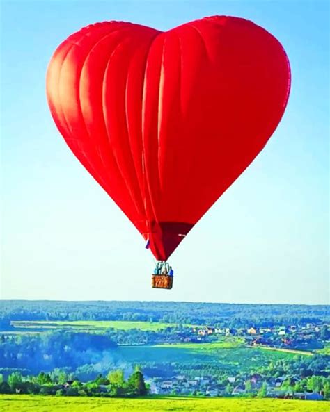 Heart Hot Air Balloon Paint By Numbers Canvas Paint By Numbers