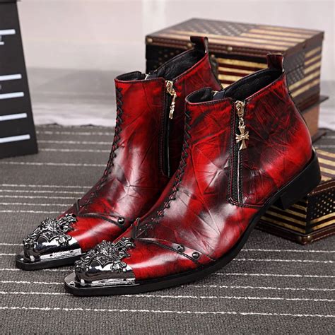 Luxury Fashion Formal Men Dress Boots Genuine Leather Designer Men