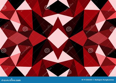 Polygon Abstract Red Stock Vector Illustration Of Triangle 91306503