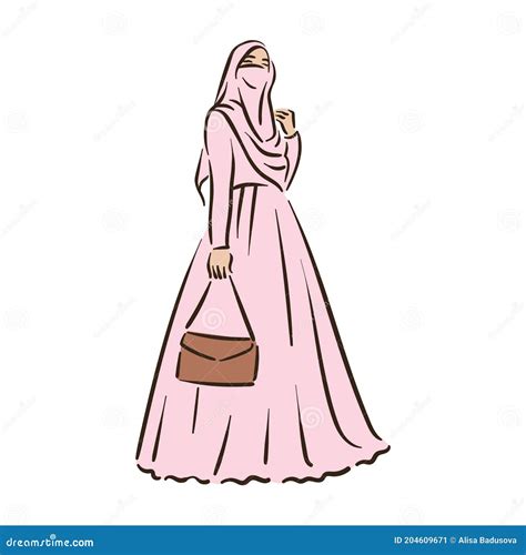 muslim arabic islam woman in hijab fashion stock vector illustration of human flat 204609671