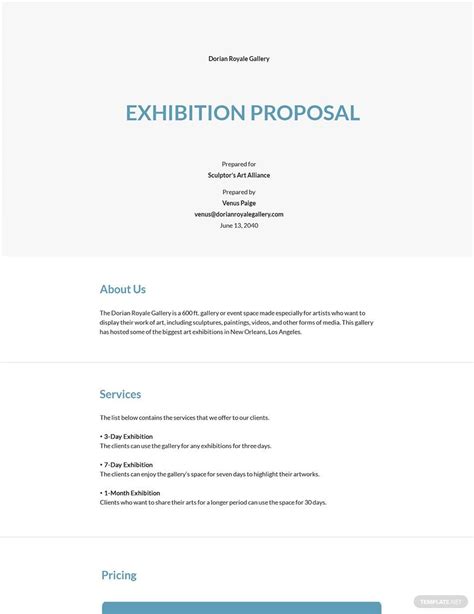 Exhibition Proposal Templates Format Free Download
