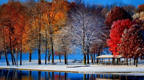 Winter Lake Wallpaper And Background Image 1366x768 Id