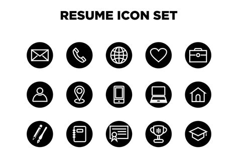 Resume Flat Icon Set Graphic By Bintang Creatype · Creative Fabrica