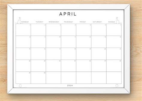 Editable April 2024 Calendar April 2024 Calendar Printable Calendar