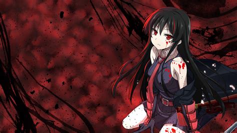 обои аниме Аниме девушки Красный Akame Ga Kill Темнота Скриншот