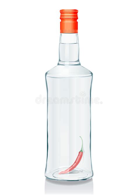 Wodka Fles En Glas Vector Illustratie Illustration Of Schaduwen