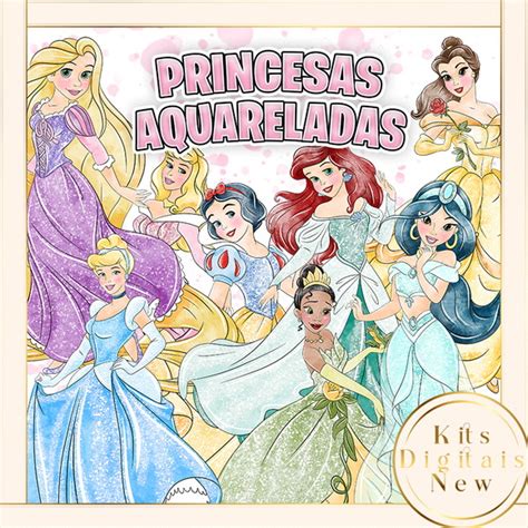 Princesas Aquarela Kit Digital Elo7 Produtos Especiais