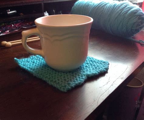 Simple Knit Coaster For Beginners Knit Coaster Crochet Coasters