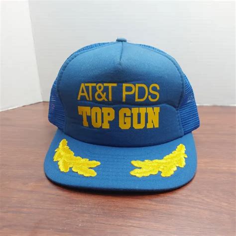 Vintage 80s Top Gun Atandt Wheat Snapback Trucker Hat Scrambled Eggs Cap