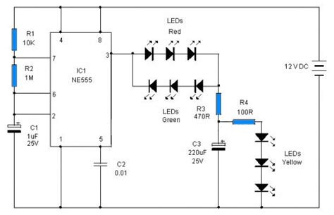 Ne555 Flashing Leds Electronic Circuit