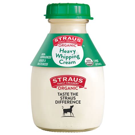A small amount of brandy is added to the whipped cream. Organic Heavy Whipping Cream - Straus Family Creamery