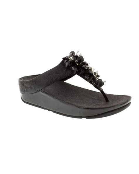 Lyst Fitflop Boogaloo Toe Post In Black