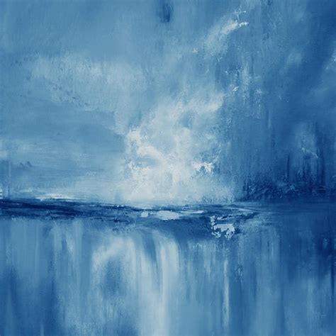 Large Wall Art Light Blue Sky Oil Paintinglarge Original Sea Level