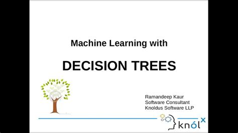 Machine Learning With Decision Trees Youtube