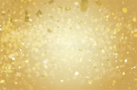 Champagne Background With Golden Glitter And Bokeh Random Falling