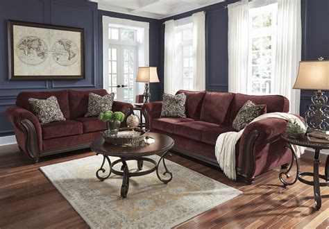 25 Burgundy Living Room Set Png