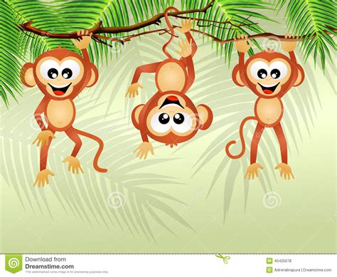 Monkeys Stock Illustration Illustration Of Cartoon Funny 45425078