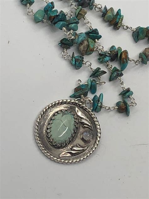 Sterling Silver Turquoise Necklace Turquoise Jewelry Boho Etsy De