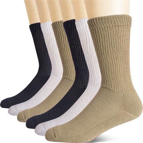 Md Non Binding Diabetic Socks For Men Women 6 Pairs