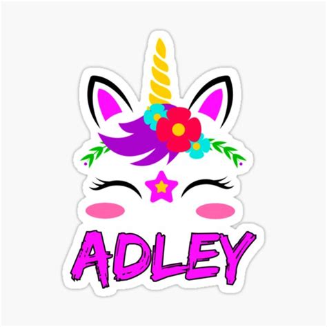 Adley Unicorn Face Kids T Shirt Sticker For Sale By Beauwellingto