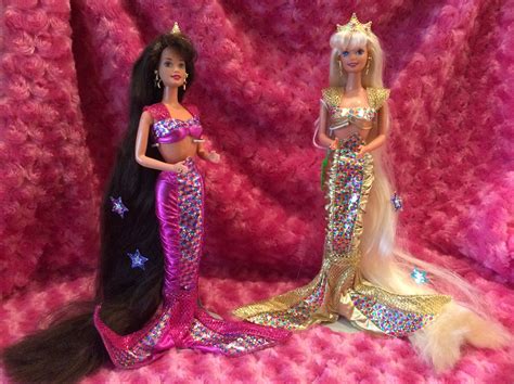 1995 Jewel Hair Mermaid Teresa 14588 And 1995 Jewel Hair Barbie 14586