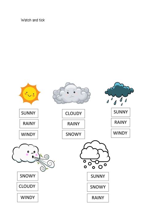 Whats The Weather Like Today Online Worksheet