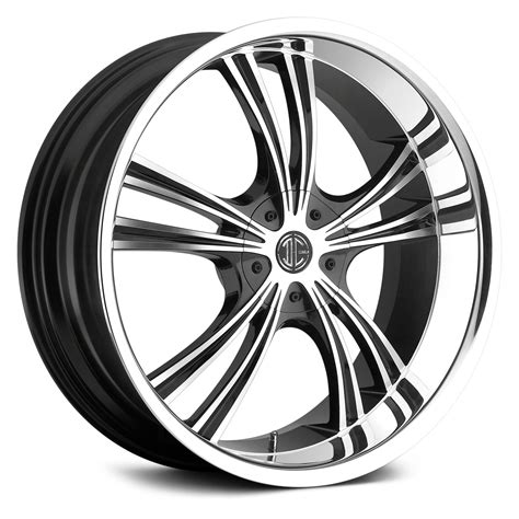2 Crave® No2 Wheels Gloss Black With Machined Face And Chrome Lip Rims