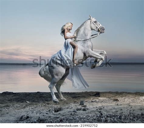 Woman White Horse Stock Photo 219902752 Shutterstock