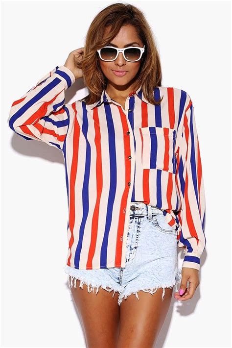 Americana Top Perfect For 4th Of July Festivities Blue Striped