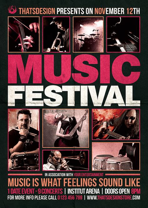 Music Festival Flyer Template V18 Party Flyers For Photoshop