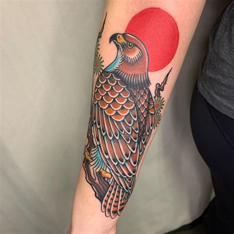 Traditional Style Hawk Tattoo