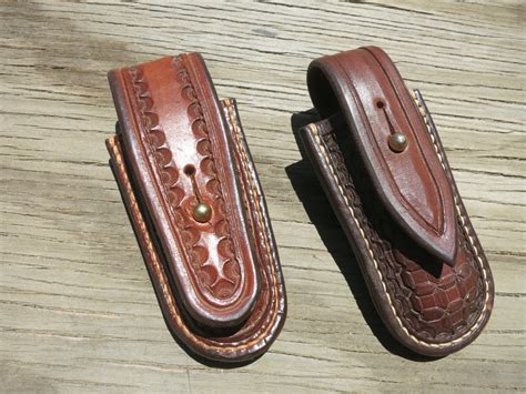 Leather Sheaths For Buck 110 Folding Knifehand Tooled Etsy